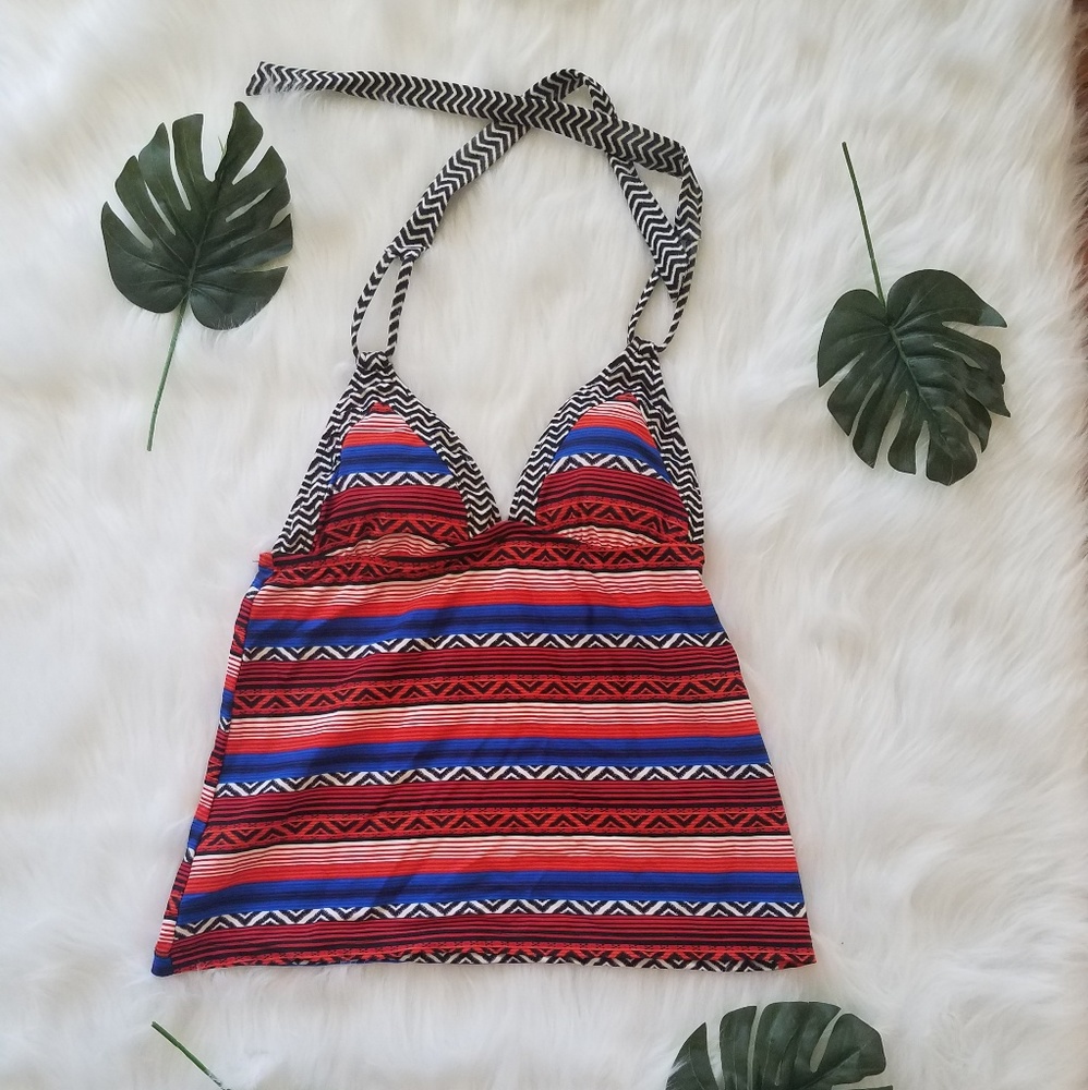Mossimo Aztec print swimsuit top size small